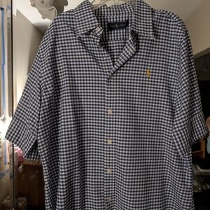 Ralph Lauren Blue and White Checkered Shirt
